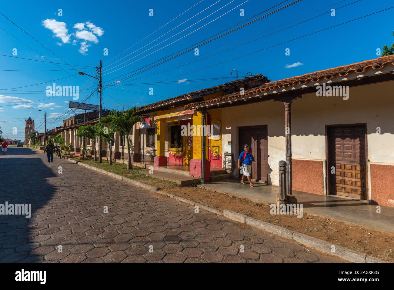 Pays village de San José de Chiquitos, Mission des Jésuites sur la Mission, Circuit, des basses terres de l'Amérique latine, la Bolivie Banque D'Images