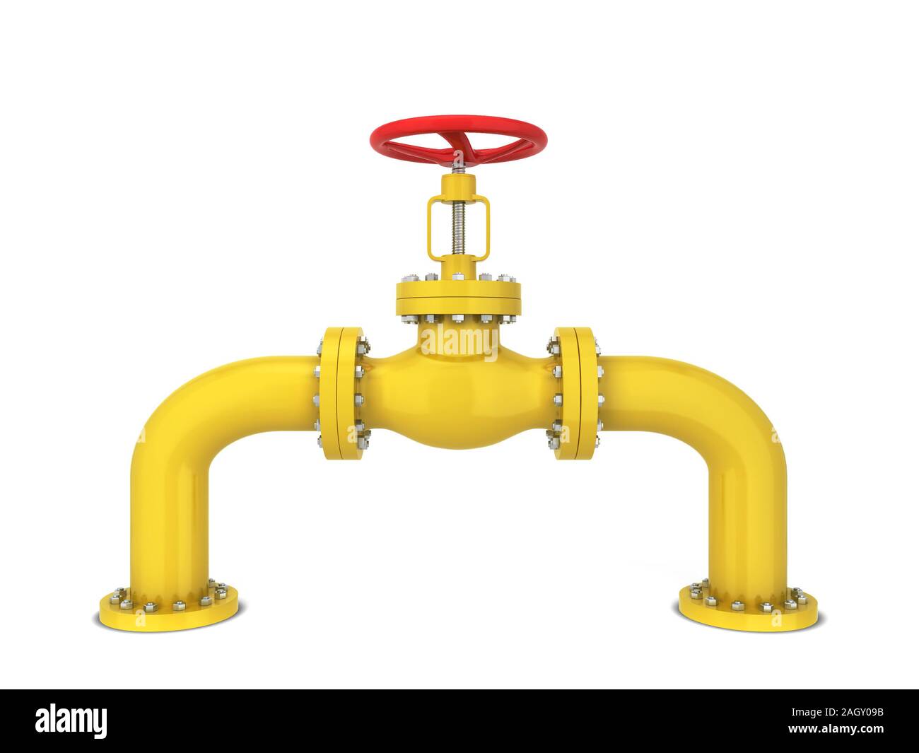 Le robinet du tuyau d'huile. 3d illustration isolé sur fond blanc Banque D'Images