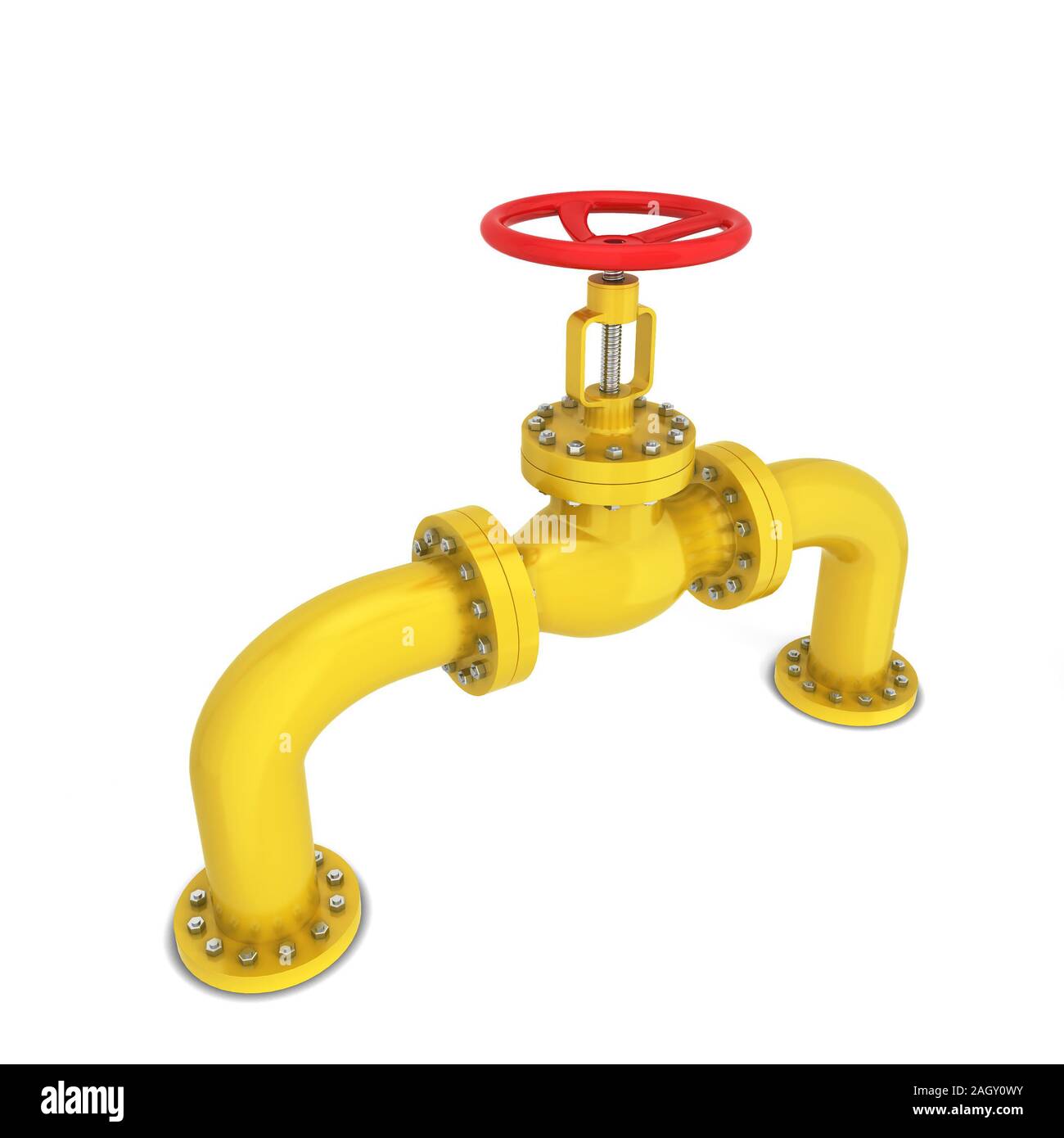 Le robinet du tuyau d'huile. 3d illustration isolé sur fond blanc Banque D'Images