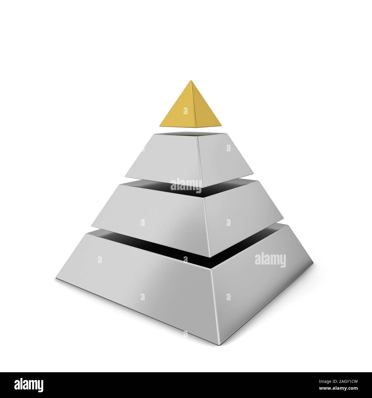 Tranches de pyramide. 3d illustration isolé sur fond blanc Banque D'Images