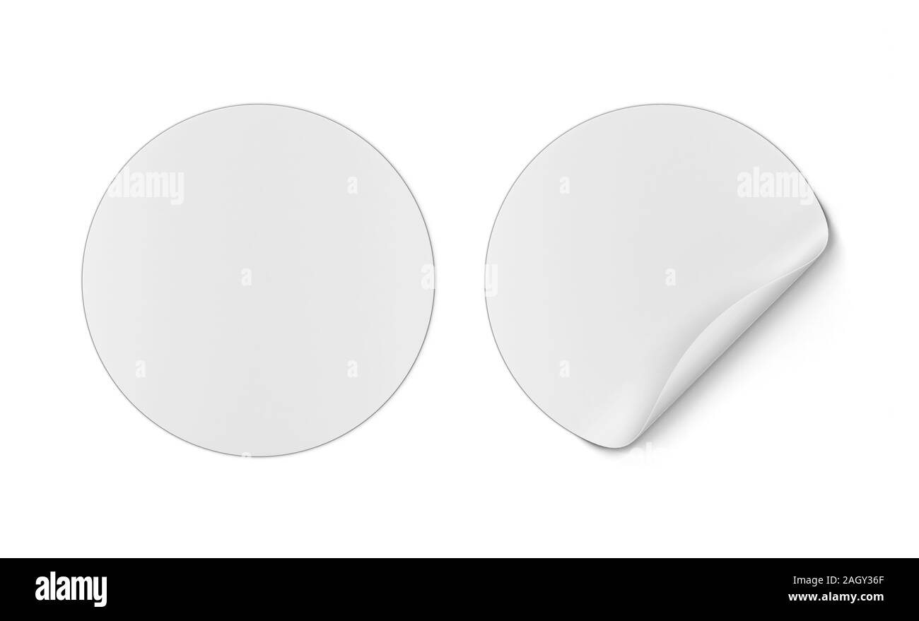 Autocollant rond. 3d illustration isolé sur fond blanc Banque D'Images