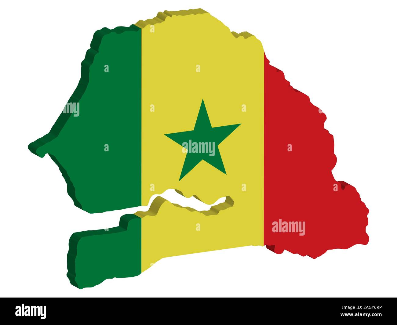 Sénégal drapeau de la carte Vector 3D illustration EPS 10 Illustration de Vecteur