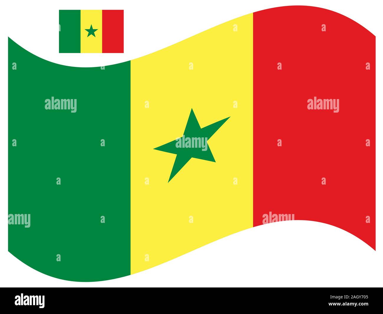 Illustration du vecteur du drapeau du Sénégal EPS 10 Illustration de Vecteur