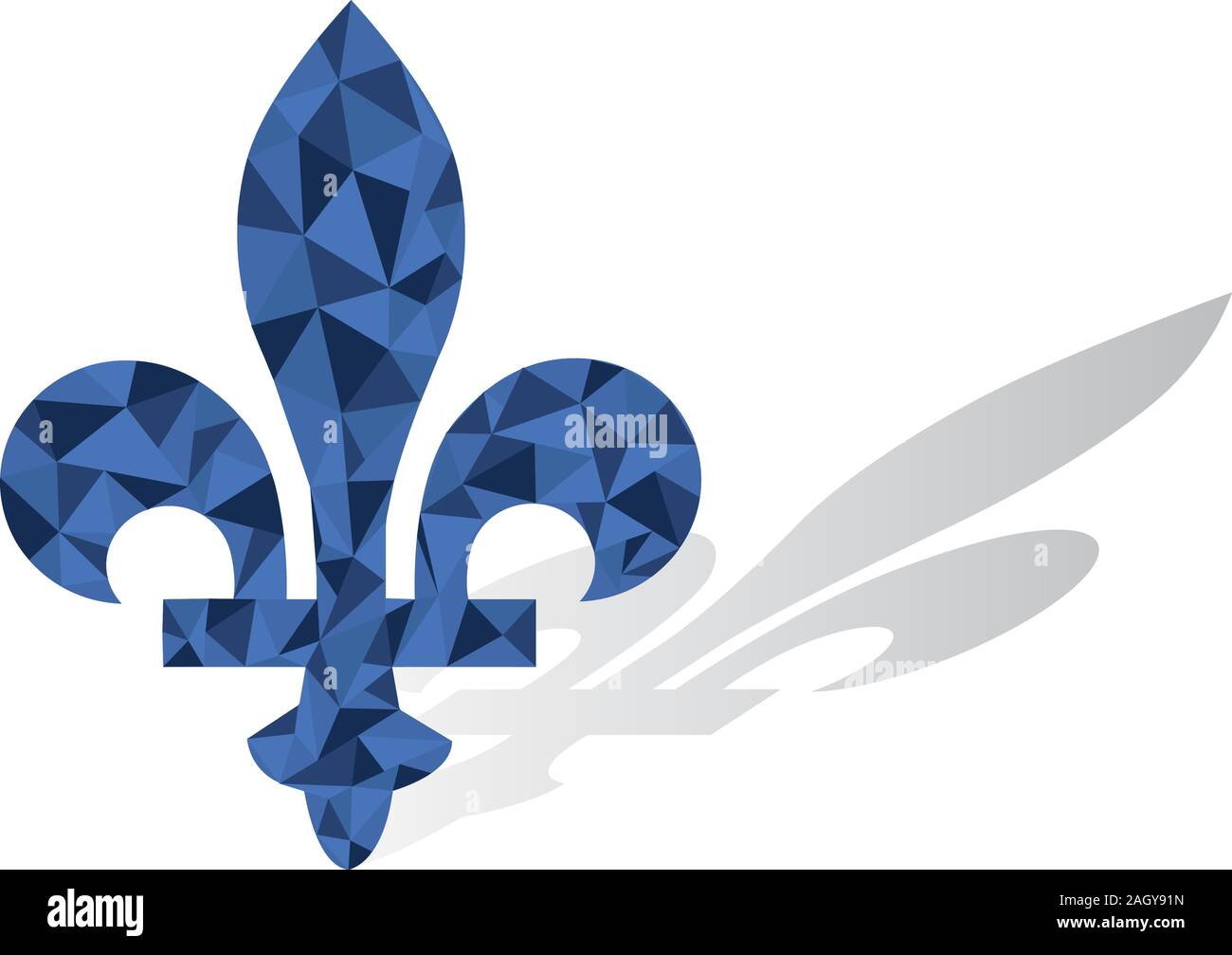 Polygon Québec Province du Canada fleur de lys emblème vecteur symbole Illustration de Vecteur