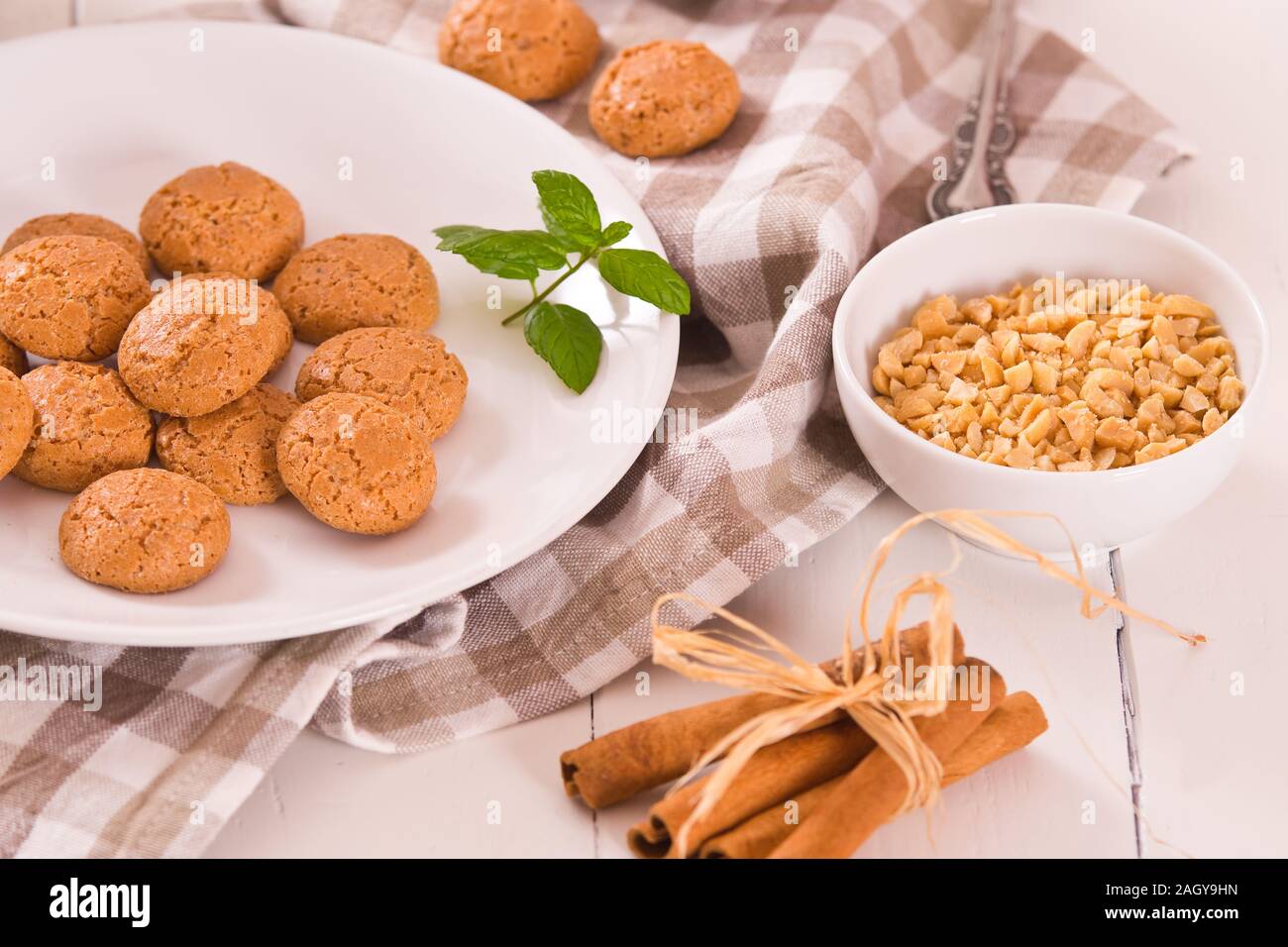 Les biscuits amaretti. Banque D'Images