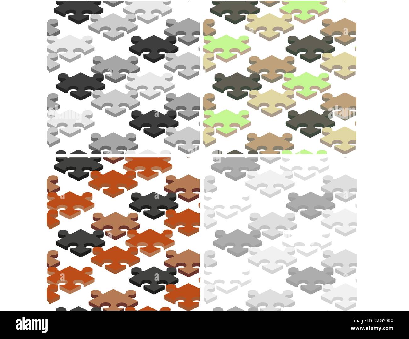 Présentation de l'entreprise de pièce de puzzle. Objet Jigsaw. Connexion Vector concept. Illustration 3D isométrique. Puzzles 3d pour la conception. Illustration de Vecteur