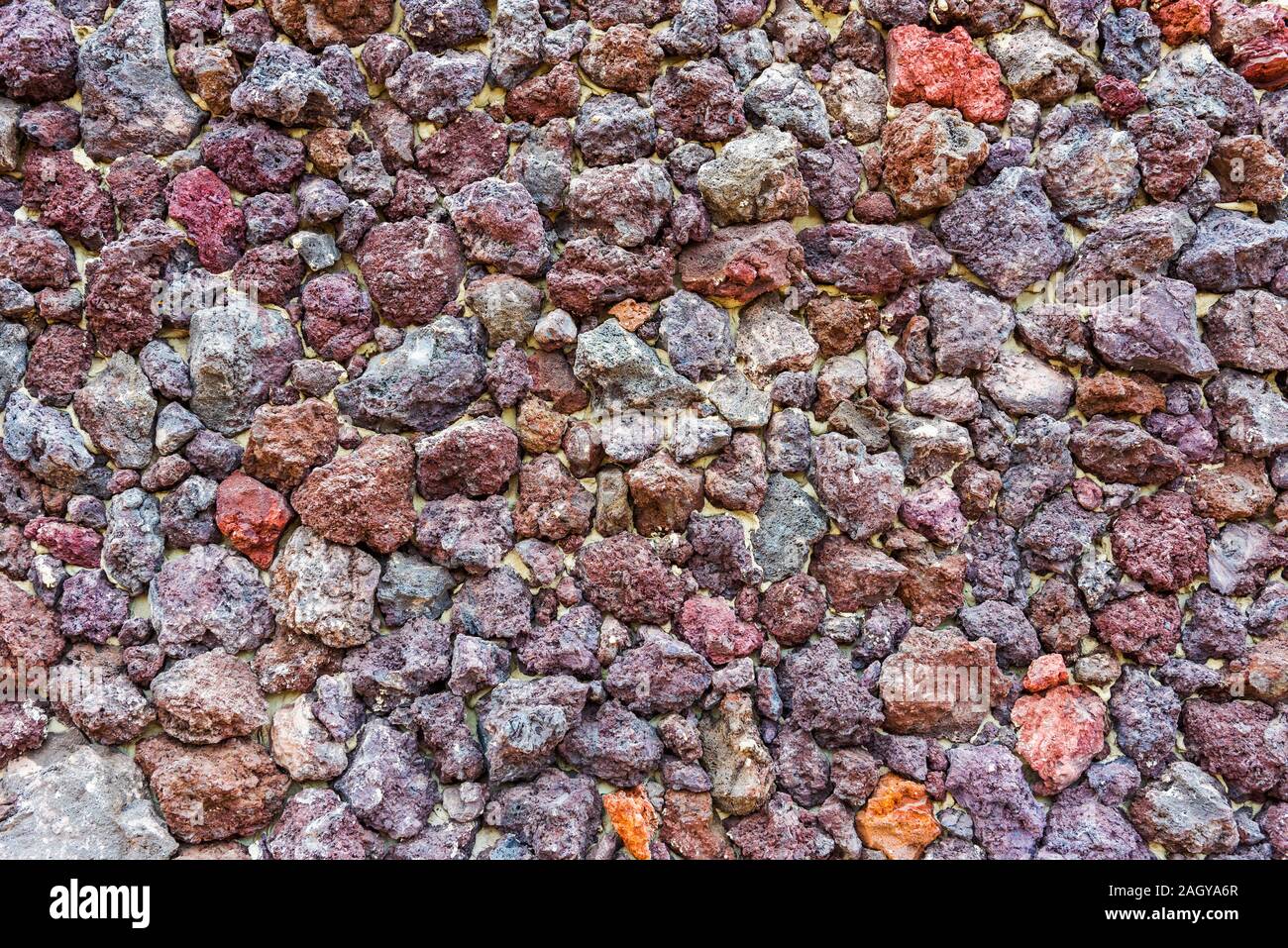 La texture du mur de pierre, Santa Cruz Island-Port Ayora, l'île des Galapagos Banque D'Images