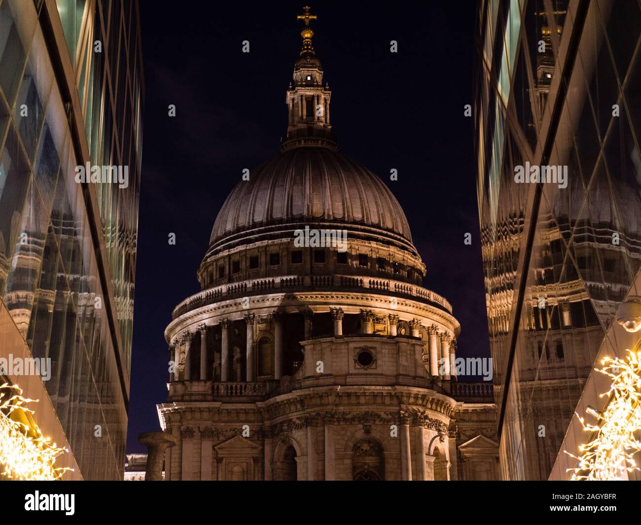 Cathédrale Saint-Paul, nuit, Londres, Angleterre, Royaume-Uni,GO. Banque D'Images