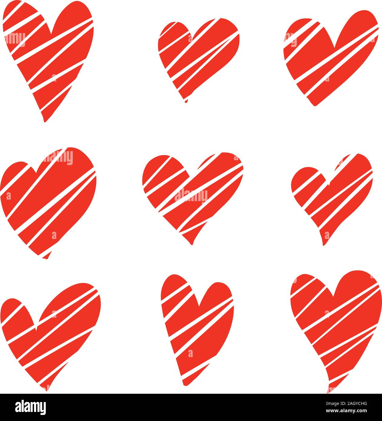 Une collection d'illustrations vectorielles Coeur d'amour pour la Saint-Valentin Illustration de Vecteur