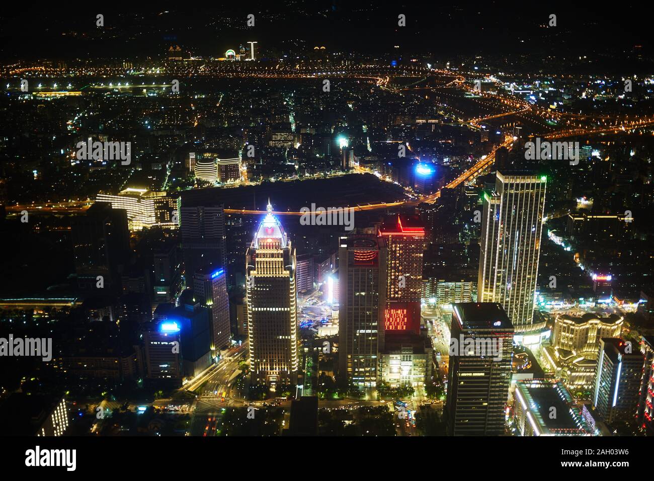 Voir l'Observatoire de Taipei 101, Taipei, Taiwan Banque D'Images