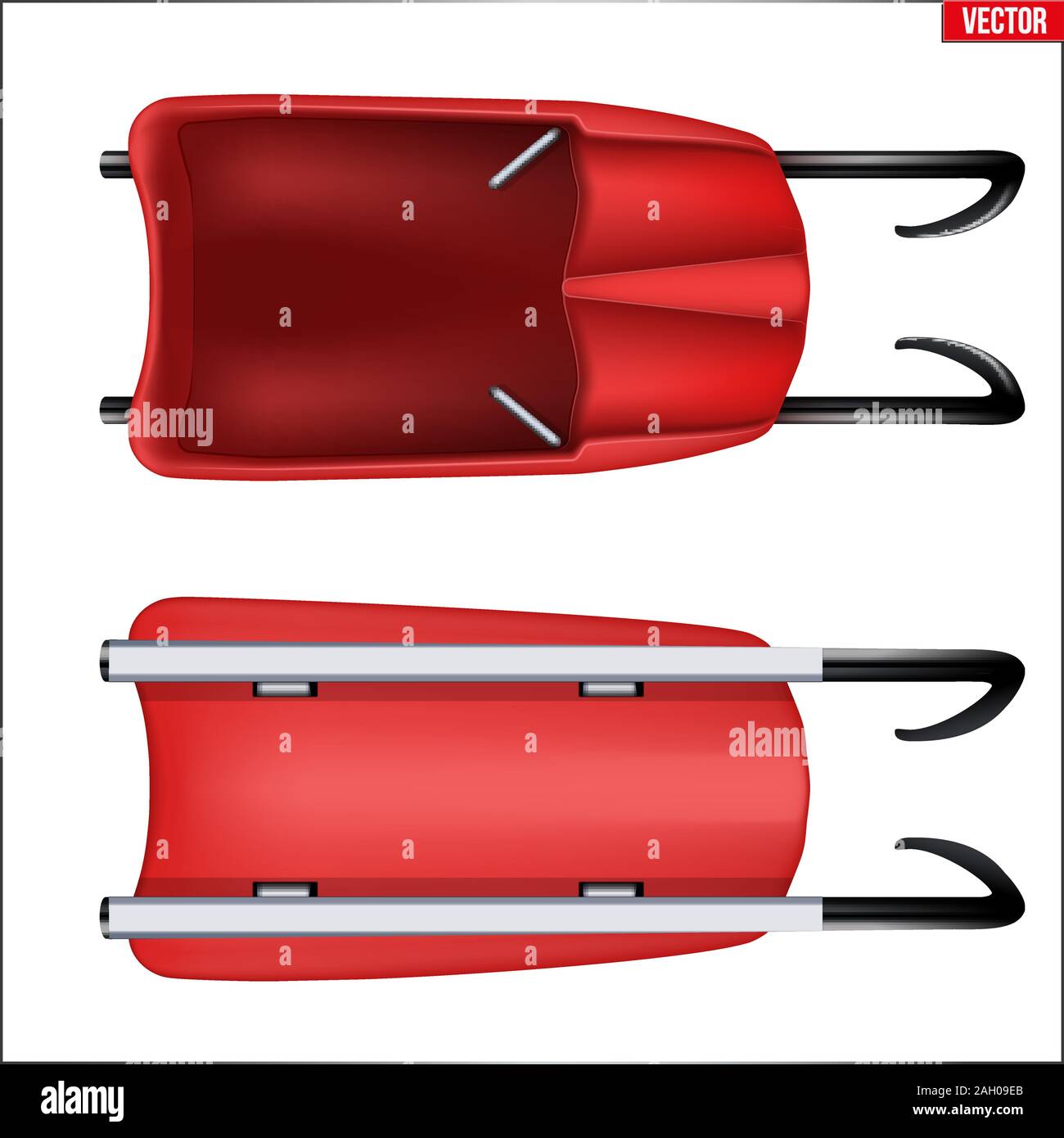 Jeu de luge pour un athlète. Illustration de Vecteur