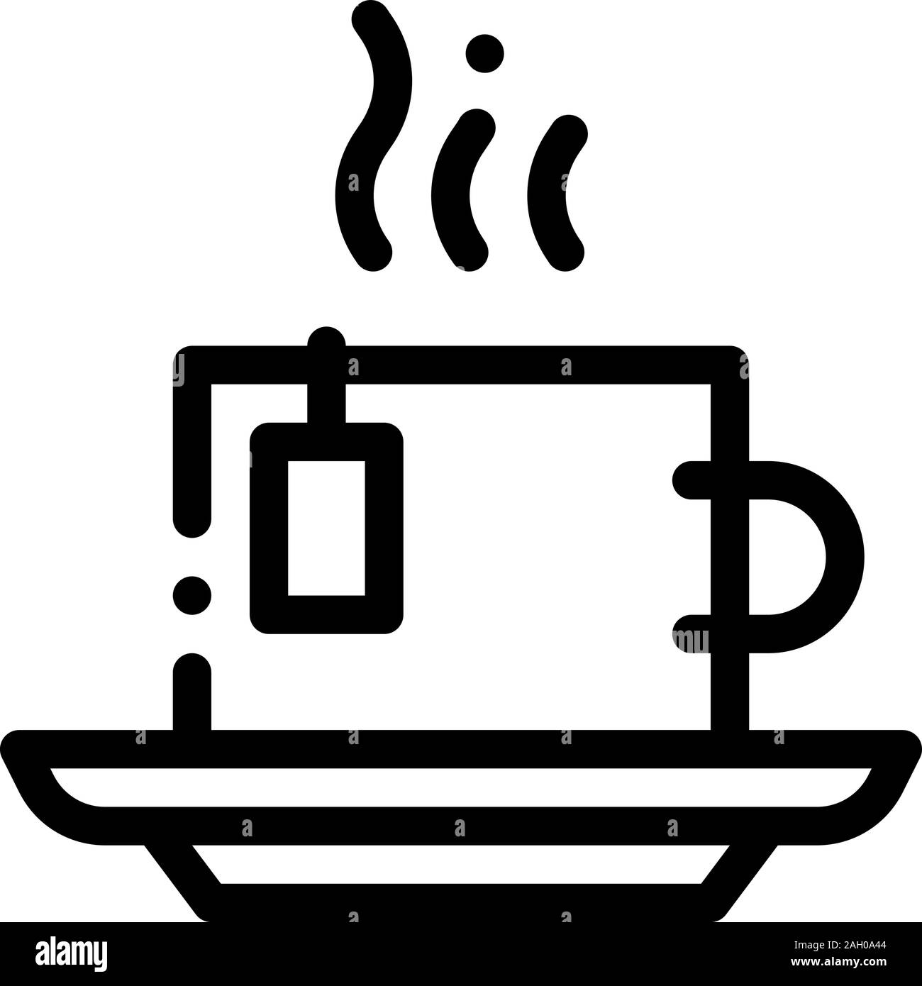 Boire du thé chaud Tasse Contour icône Illustration Illustration de Vecteur