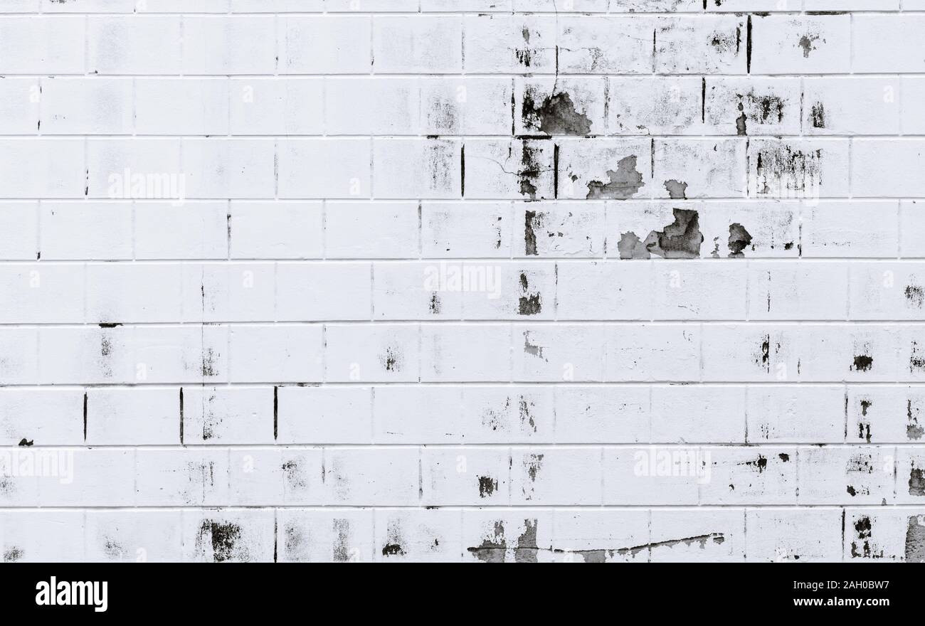 White brick wall texture background avec l'espace pour le texte. Vieux mur en brique blanche avec de la peinture. Vieux Mur de brique vide. Accueil l'aménagement intérieur et extérieur Banque D'Images