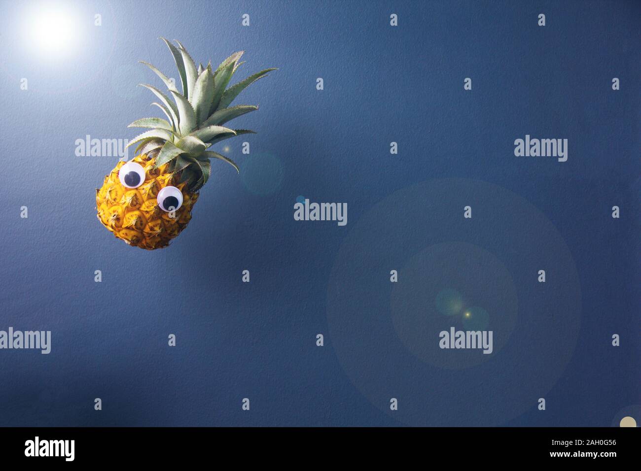 L'ananas dans l'air fait sentir la magie Banque D'Images