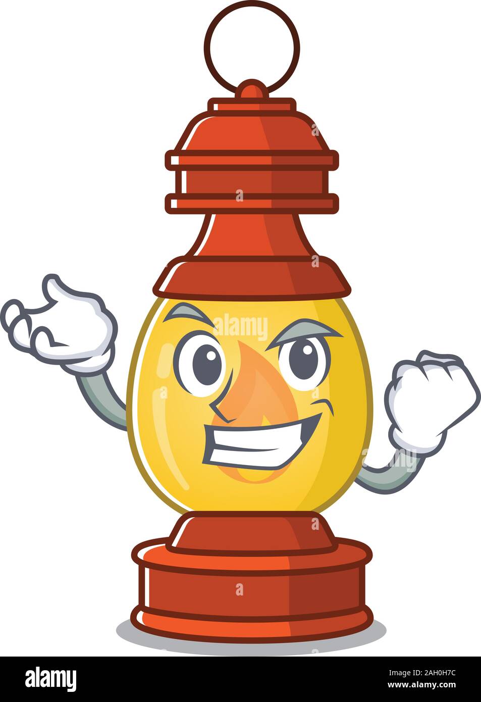 Heureux succès certain style de caractère de dessin animé de défilement lanterne Illustration de Vecteur