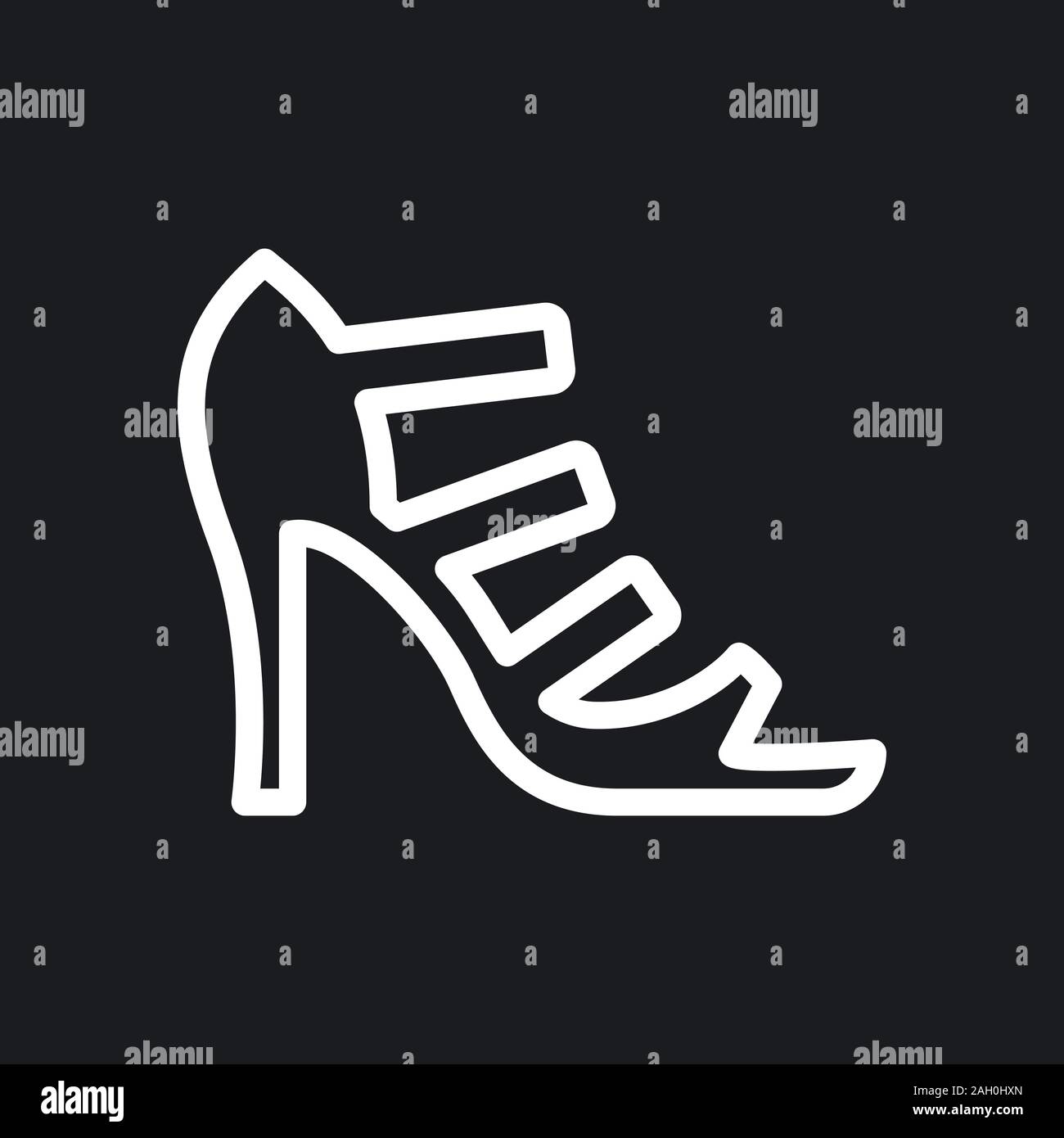 Sandale grecque icône. Vector icône vecteur noir et blanc. Illustration de Vecteur