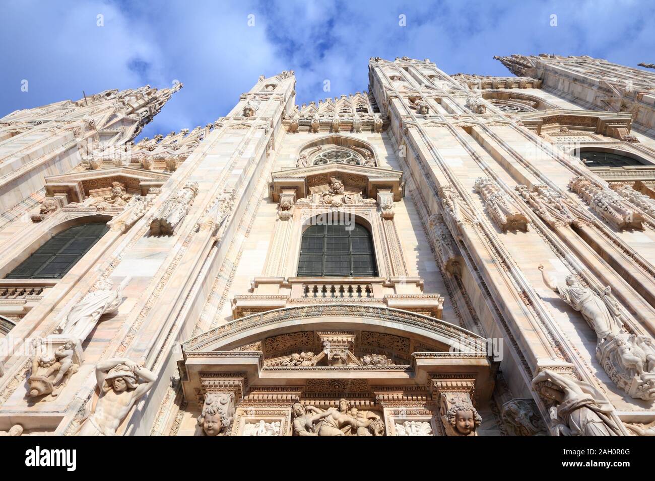 La cathédrale de Milan, Italie. Célèbre monument - la cathédrale faite de Candoglia marbre. Banque D'Images