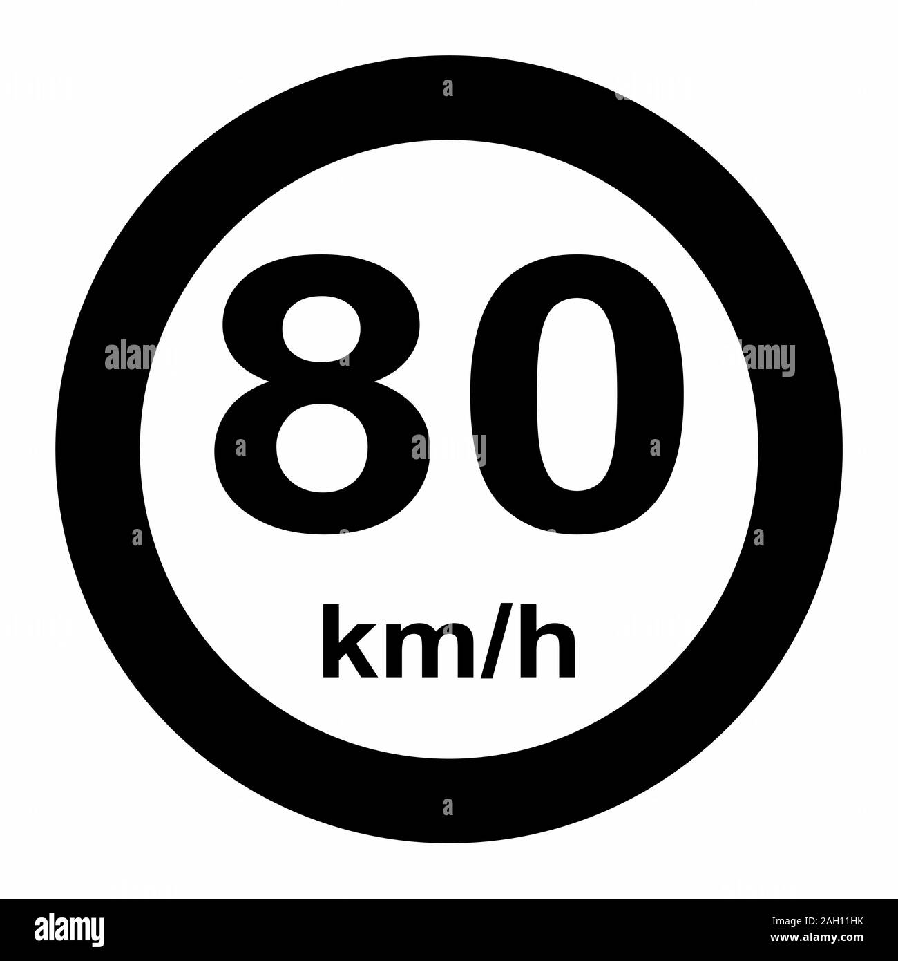Panneau de circulation limite de vitesse 80 Illustration de Vecteur