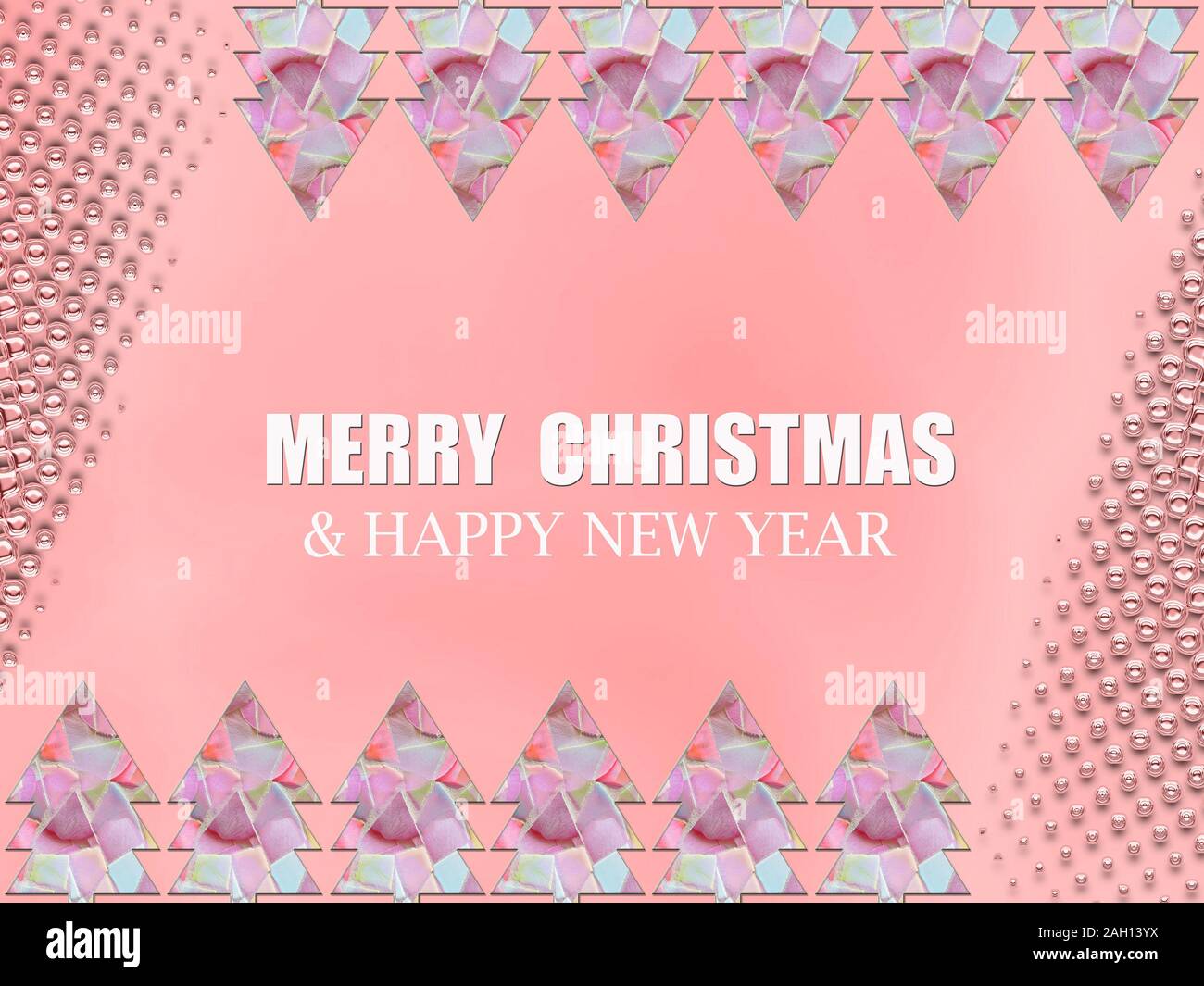 Joyeux Noël et bonne année carte de voeux design, background, rose Banque D'Images