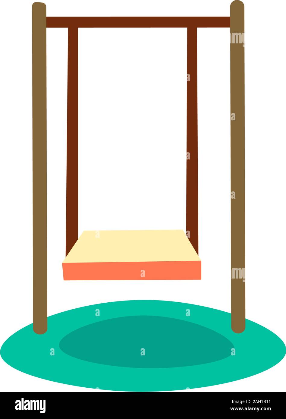 Vector cartoon illustration pour enfants swing. balançoire pour les enfants Aire de jeux isolated on white Illustration de Vecteur