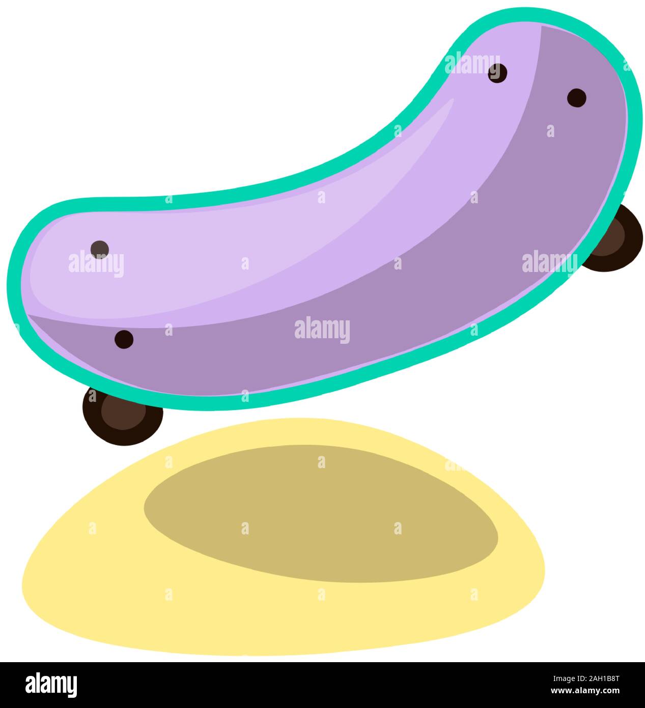 Mignon vecteur illustration de planche à roulettes. L'équipement de sport d'été pour les enfants - l'icône de skate board en magenta et bleu. Cartoon illustration enfants skate d'été Illustration de Vecteur