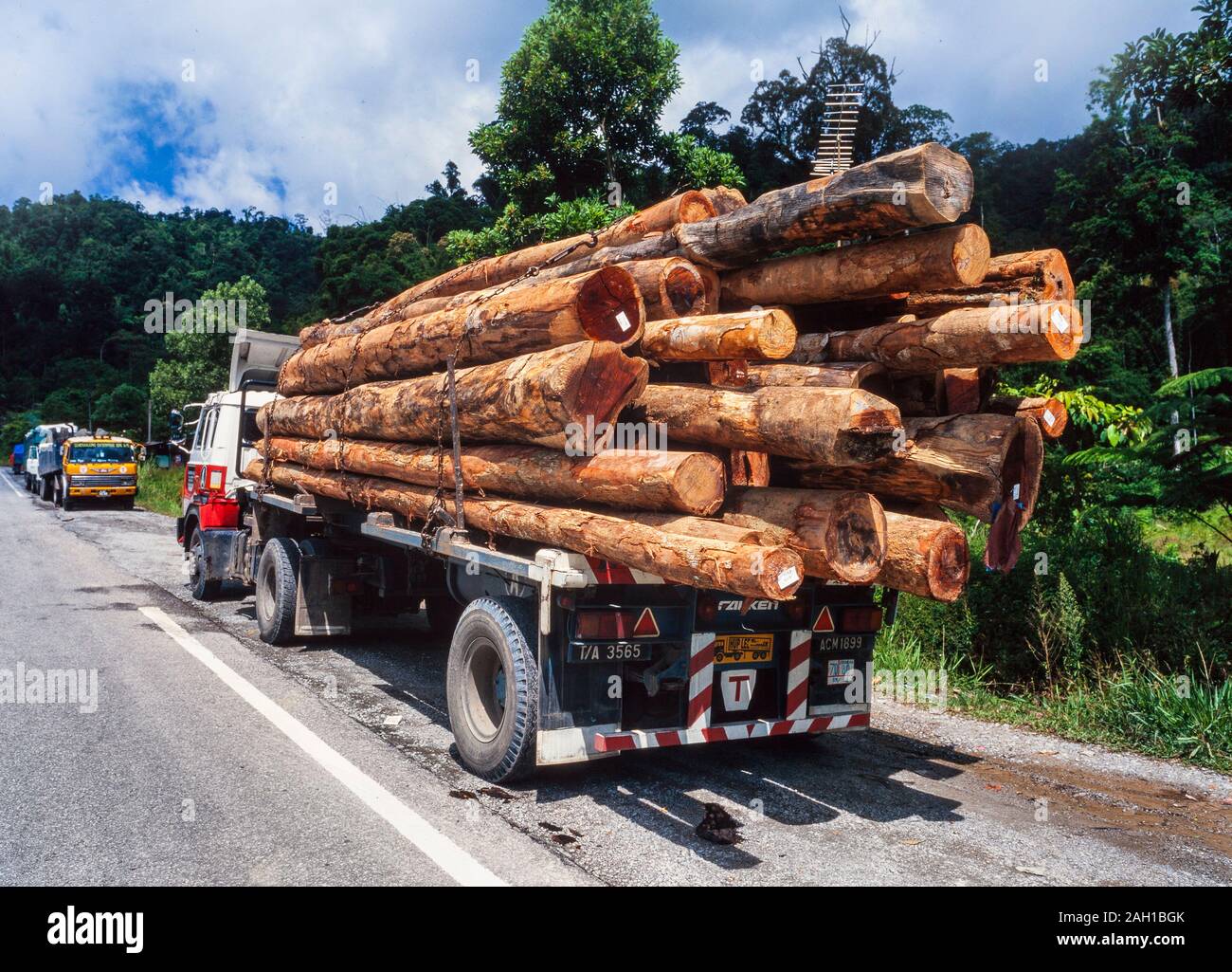 Camion de bois d'œuvre, Sarawak, Malaisie Banque D'Images