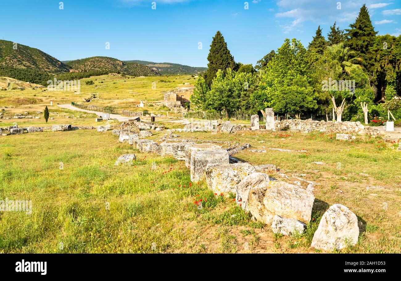 Hierapolis-Pamukkale site archéologique en Turquie Banque D'Images