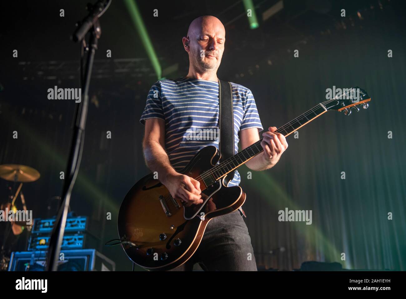 Manchester, UK. 21 décembre 2019. Rick Witter, Paul Banks, Tom Gladwin, Joe Johnson et Alan Leach de la bande faire sept au O2 de Manchester Victoria Warehouse sur leur Shedcember annuelle tournée britannique, Manchester 2019-12-21 . Crédit : Gary Mather/Alamy Live News Banque D'Images