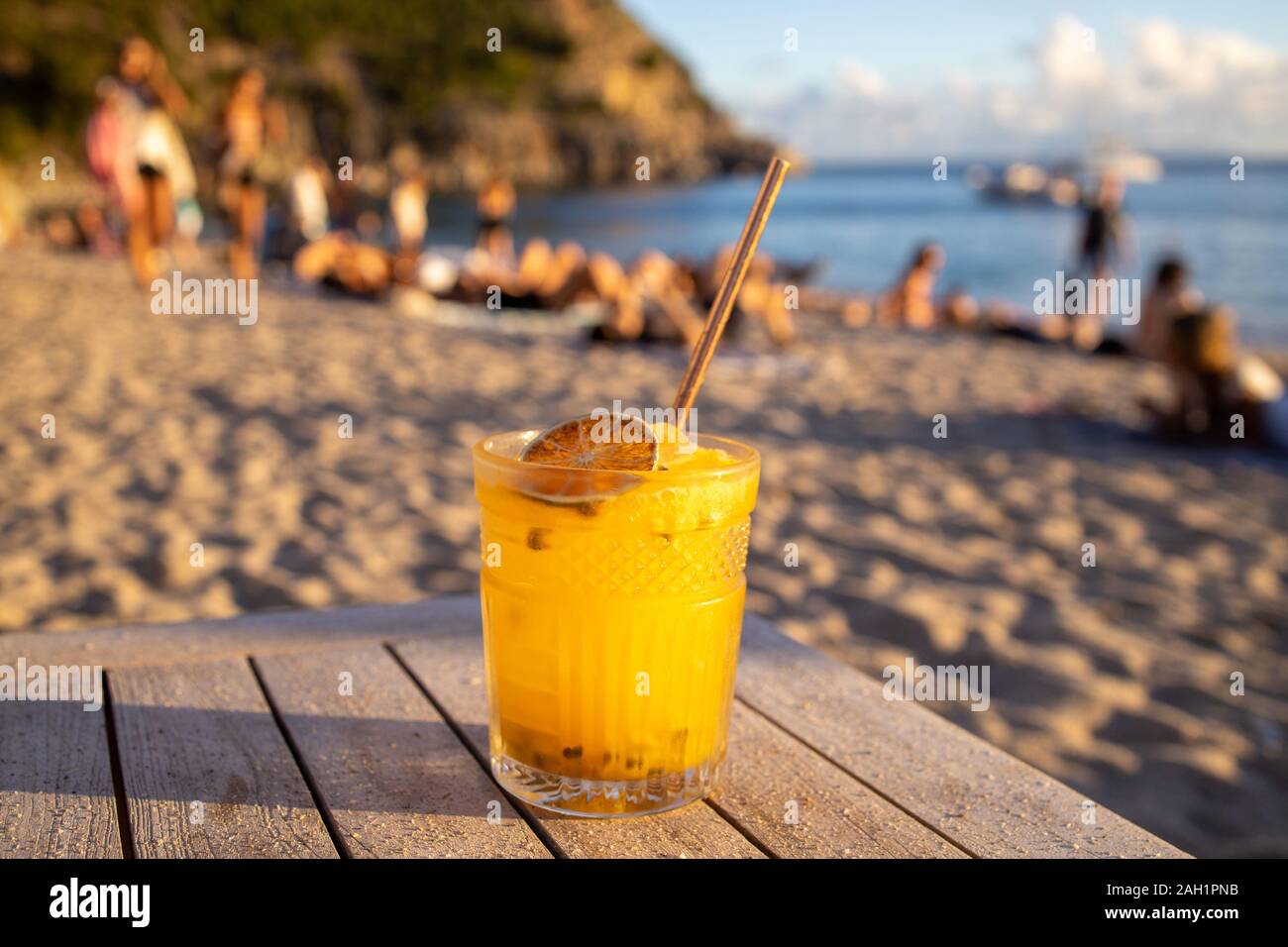 La plage de Shell Beach ou Shellona, Saint Barthélemy ou St Barths ou St Barth, mer des Caraïbes Banque D'Images