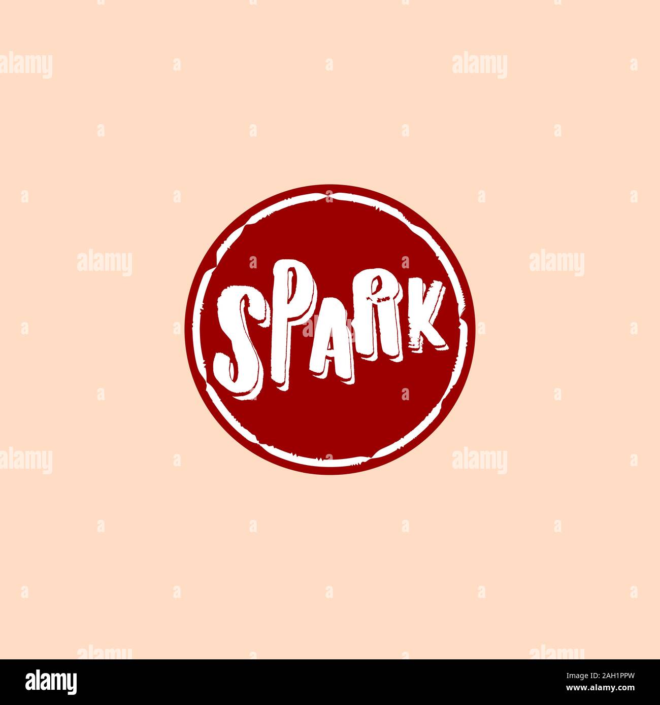 Logo Spark Concept, Ellipse Marron Modèle de conception logo arrondi Illustration de Vecteur