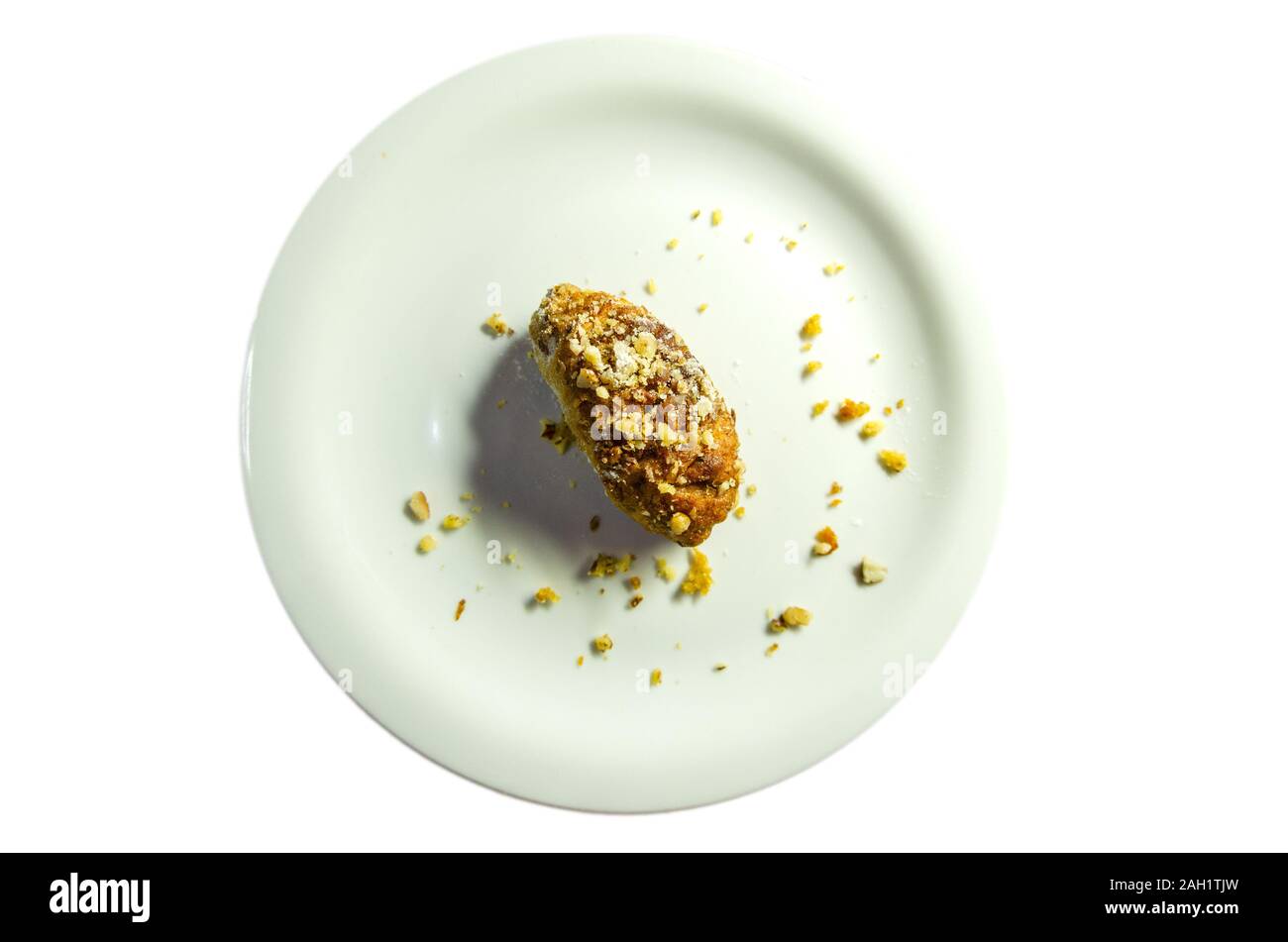 Dessert à saveur de miel de noël grec feuille isolat sur blanc Banque D'Images