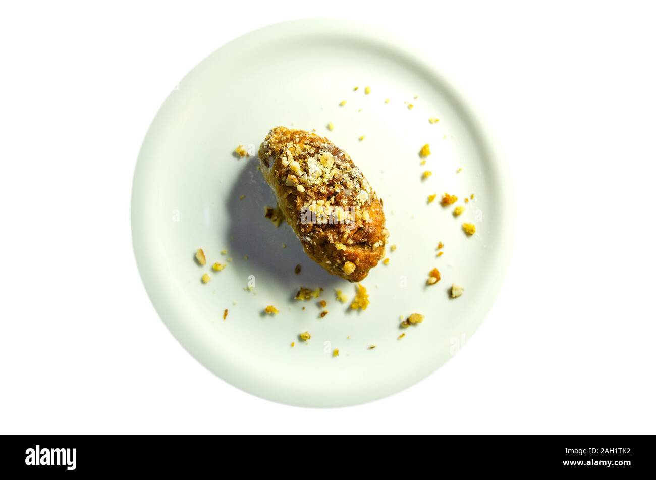 Dessert à saveur de miel de noël grec feuille isolat sur blanc Banque D'Images