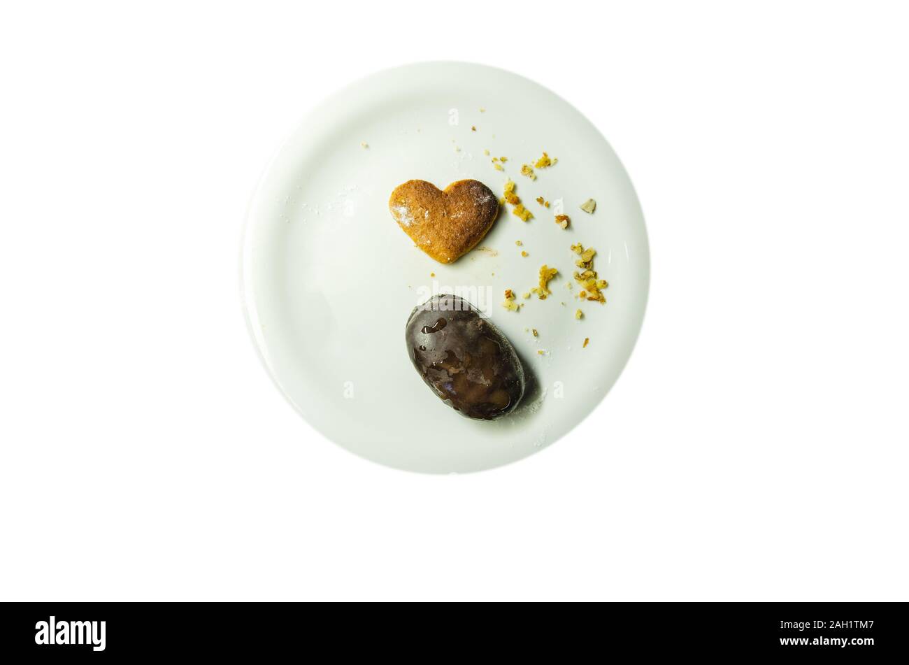 Dessert à saveur de miel de noël grec feuille isolat sur blanc Banque D'Images