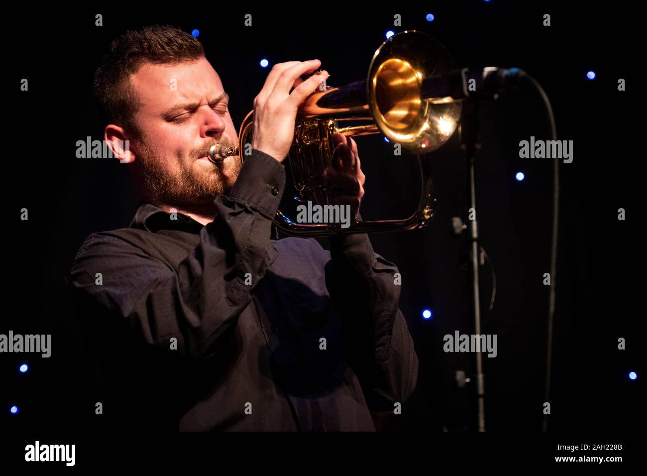 Copus joue la trompette avec James Clark Tracey quintet Jazz Festival 2019,  Scarborough Photo Stock - Alamy
