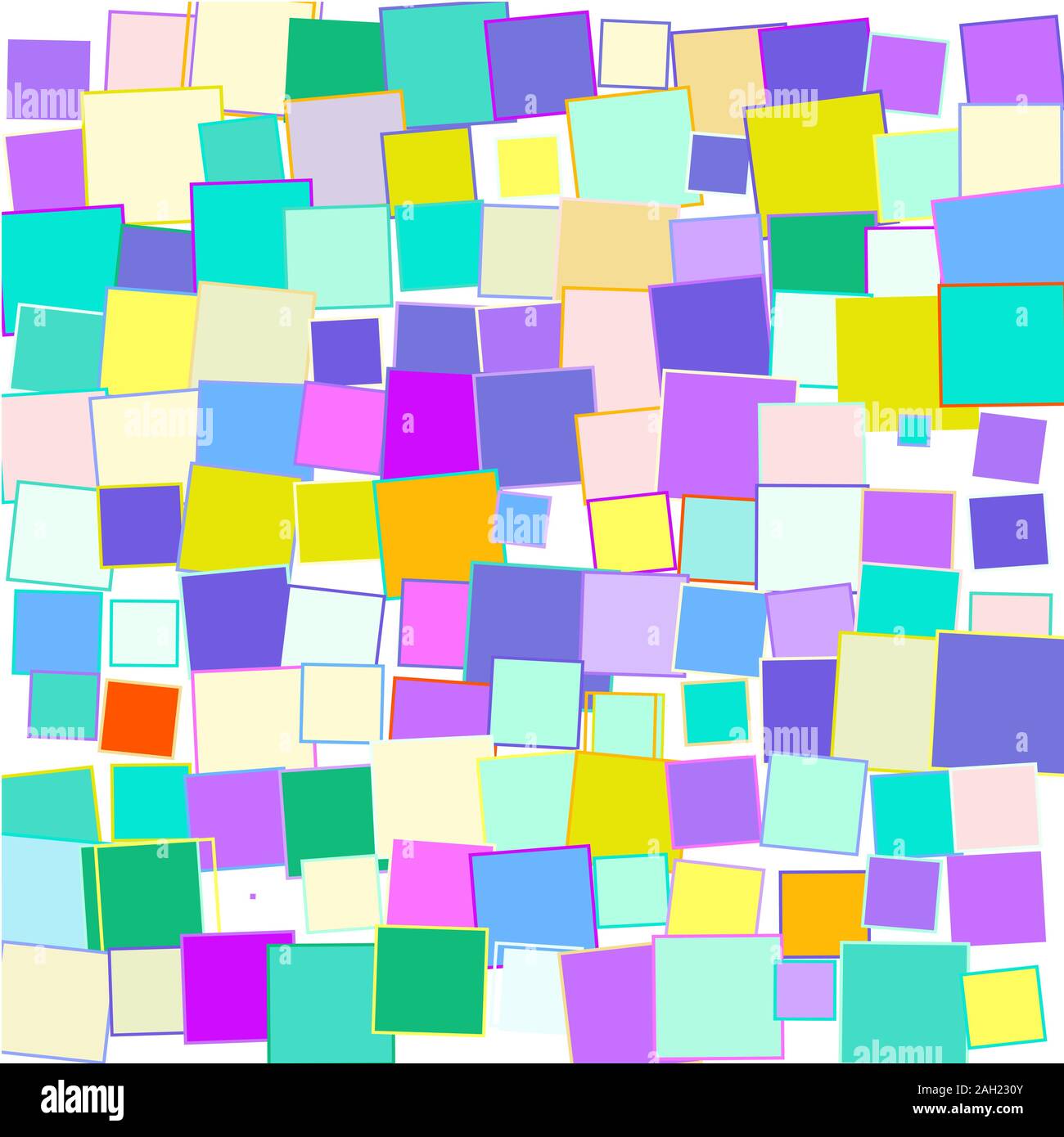 Les carrés de couleurs vives sur un fond blanc Banque D'Images