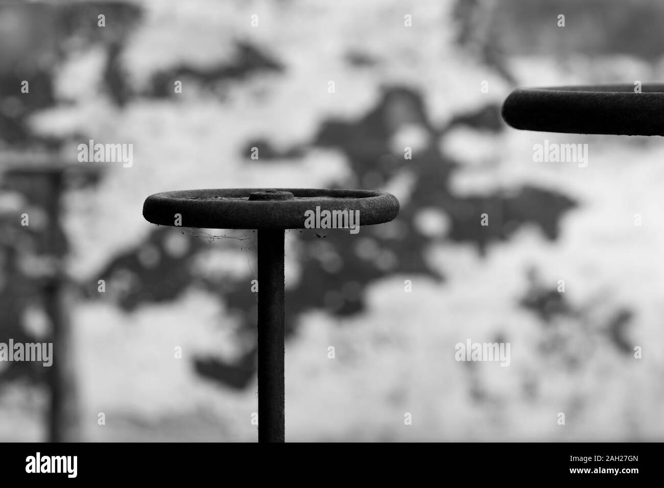 Une image en noir et blanc dans le cadre d'un documentaire serie sur l'histoire de l'industrie textile à Verviers (Belgique) Banque D'Images