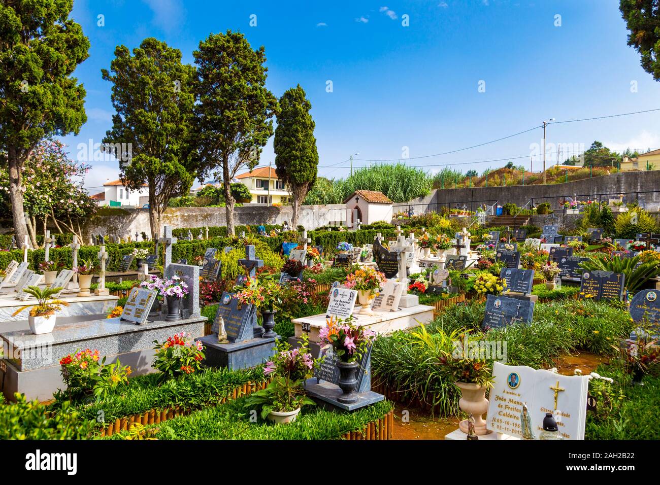 Un petit cimetière, Madère, Portugal Banque D'Images