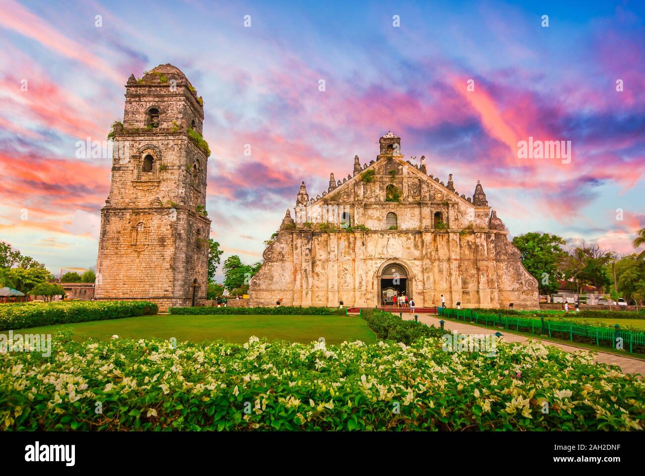 L'église baroque de Paoay, Vigan, Ilocos Sur. L'un des patrimoine de l'Église aux Philippines. Banque D'Images