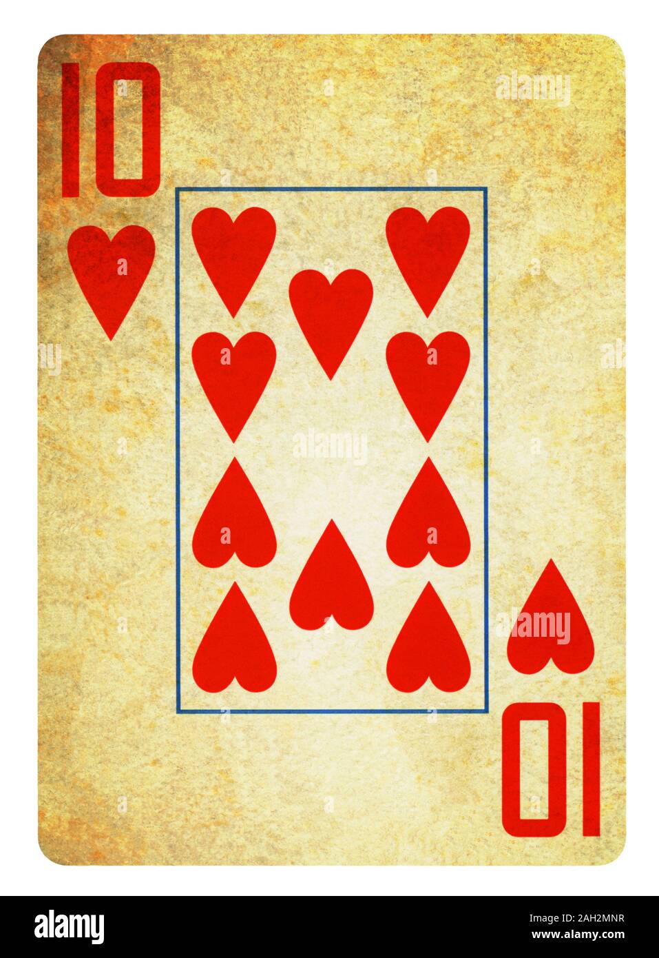 Dix de pique Vintage playing card - isolated on white (chemin inclus) Banque D'Images