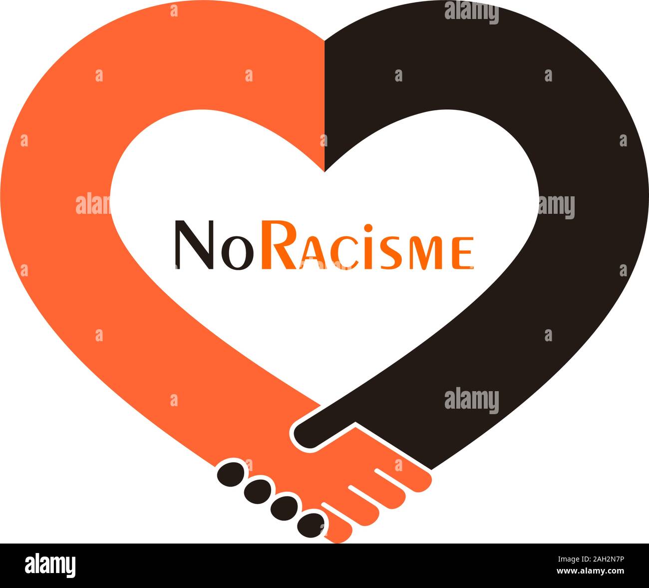 Pas de racisme holding hand symbol vector design Illustration de Vecteur