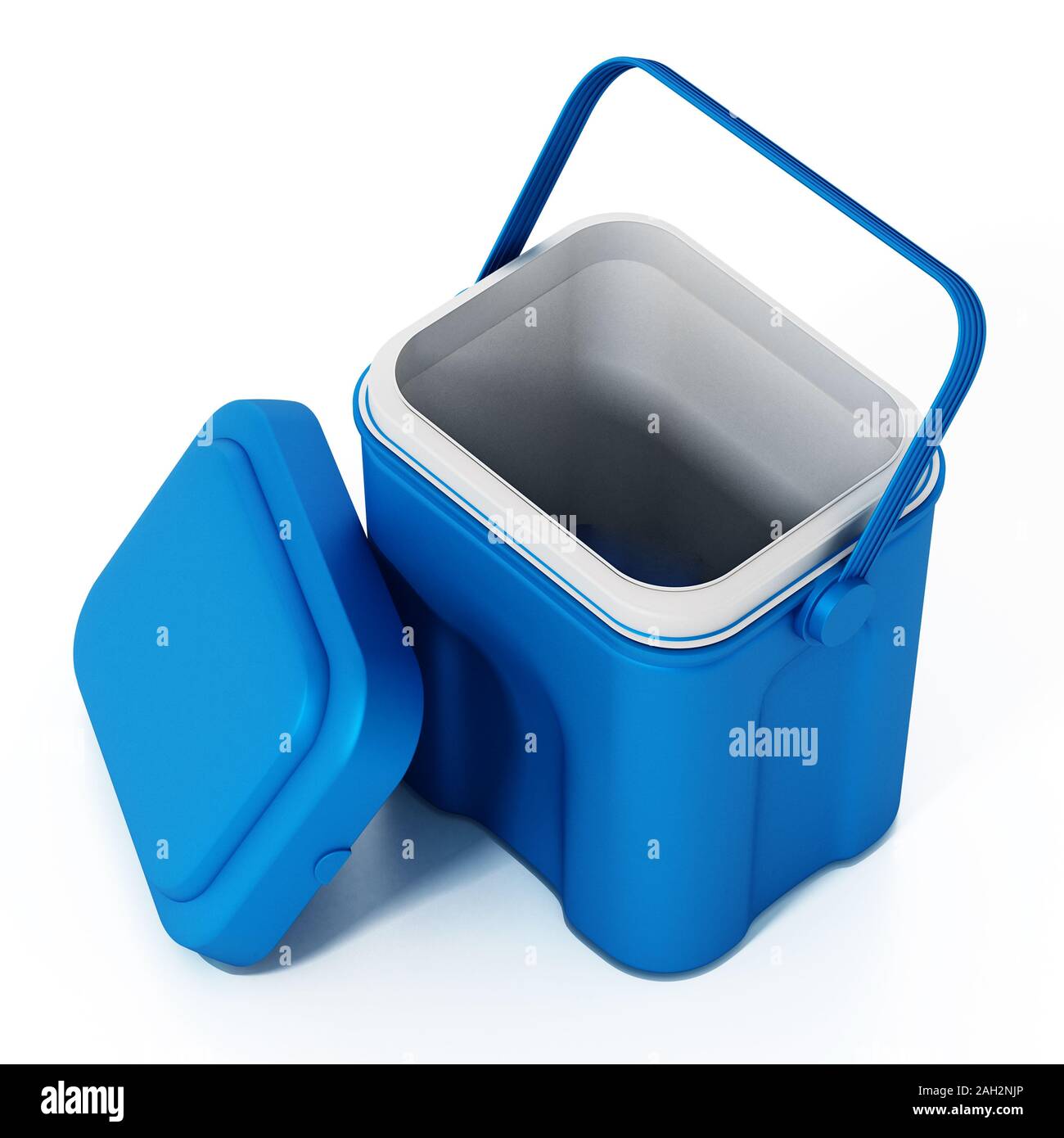 Mini réfrigérateur portable voiture isolé sur fond blanc. 3D illustration. Banque D'Images