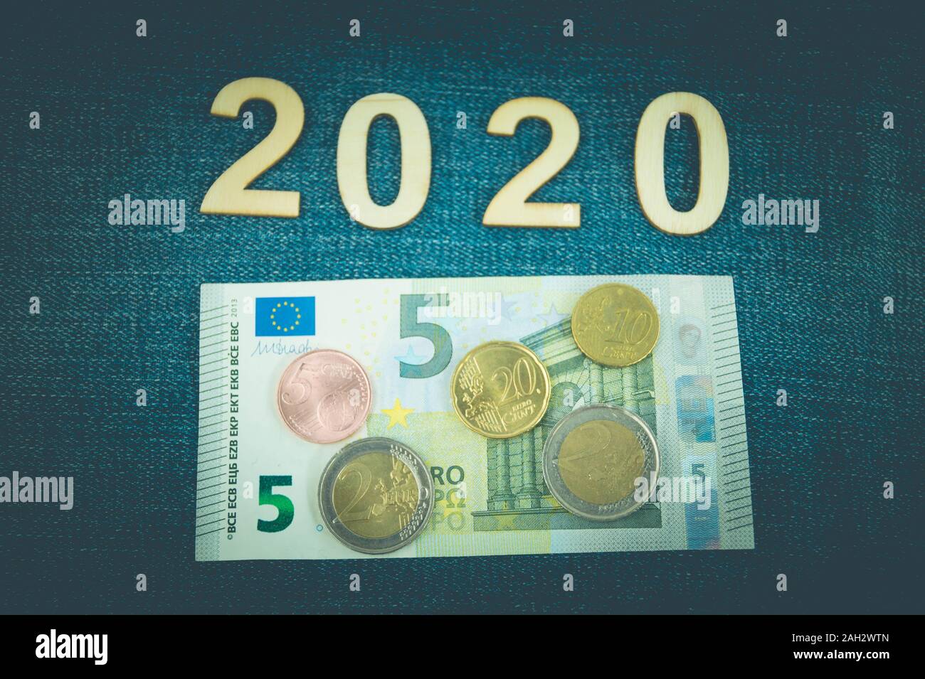 En Allemagne le salaire minimum (Traduction  = Mindestlohn) monte en 2020 jusqu'à 9,35 euro Banque D'Images