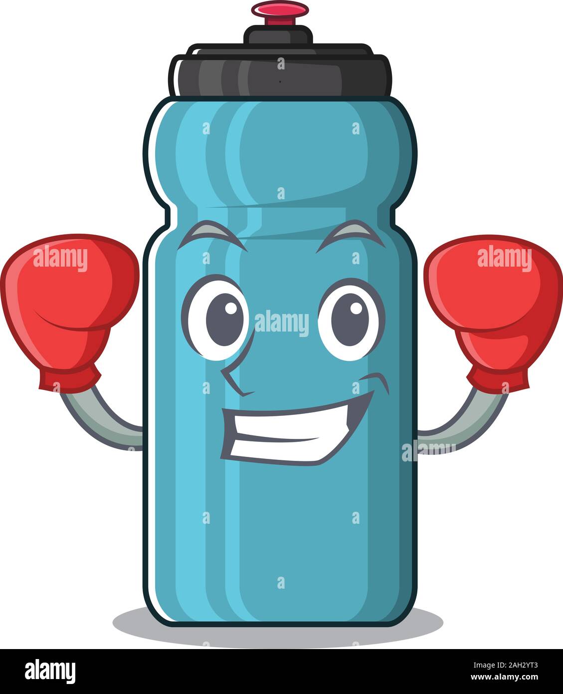 Happy Boxing bouteille à eau Faites défiler mascot character style Illustration de Vecteur