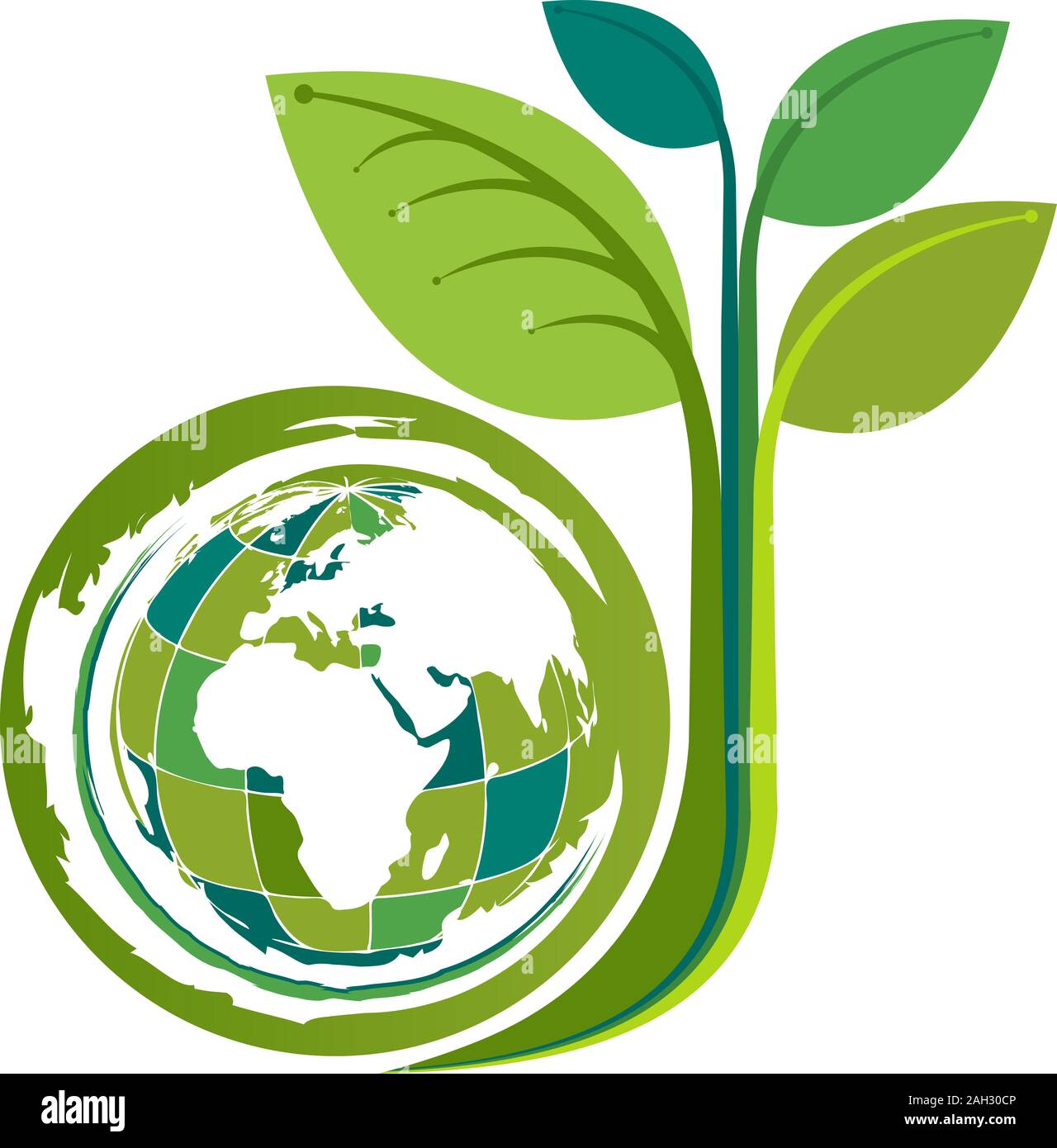 logo globe tree Banque D'Images