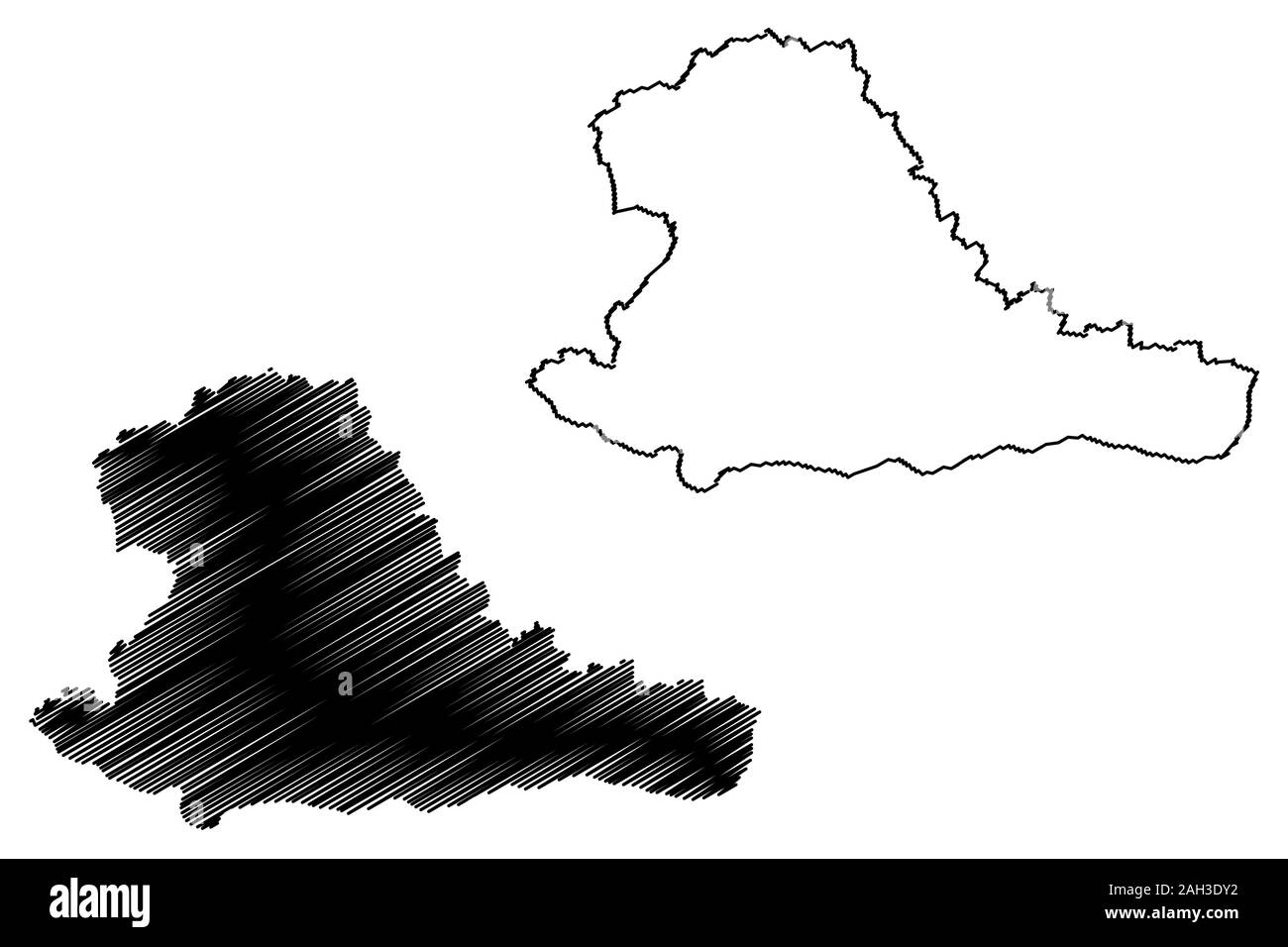 Taurage Comté (République de Lituanie, les comtés de Lituanie) map vector illustration, scribble sketch carte Taurage Illustration de Vecteur