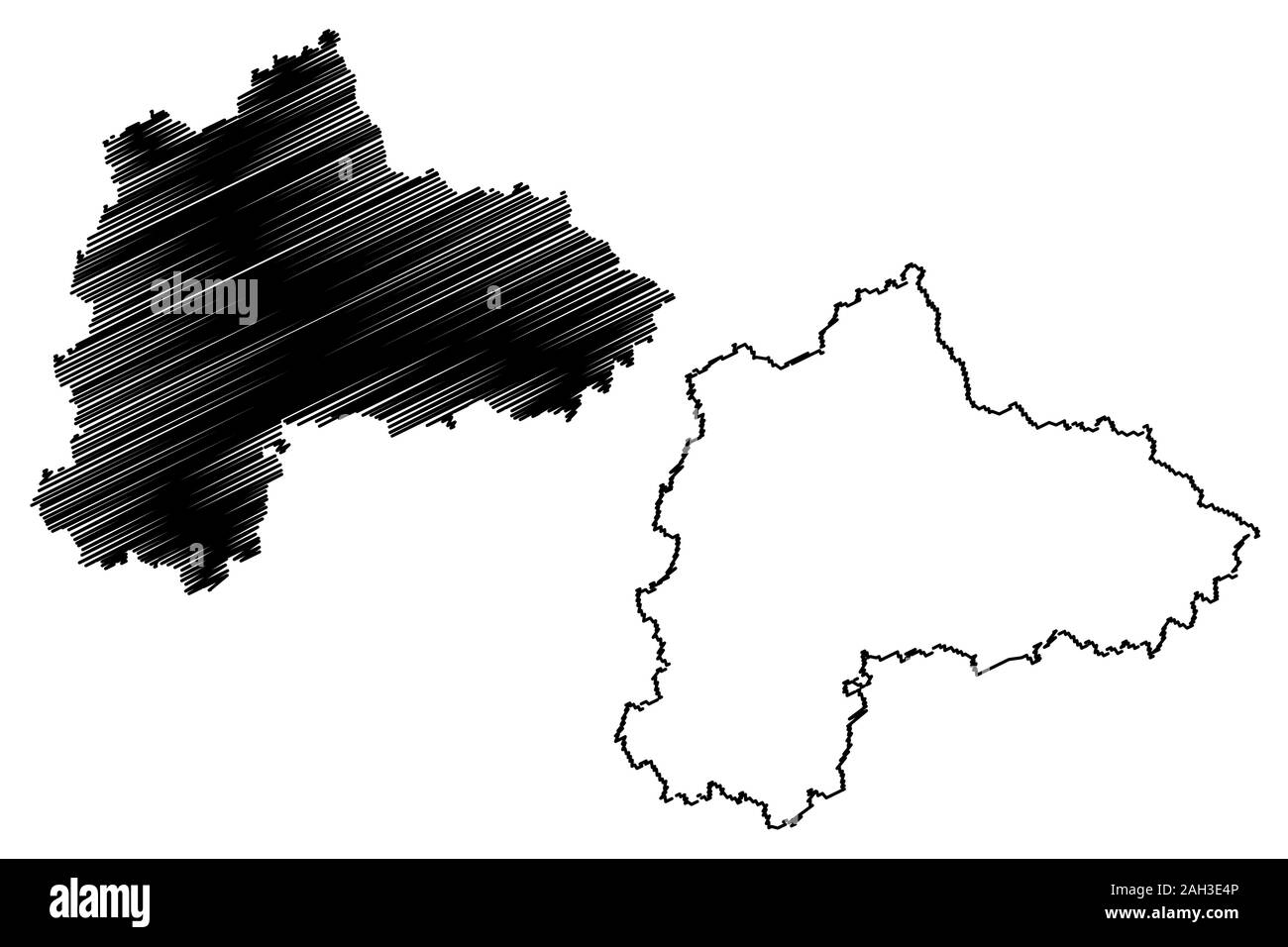 Comté de Panevezys (République de Lituanie, les comtés de Lituanie) map vector illustration, scribble sketch carte de Panevezys Illustration de Vecteur