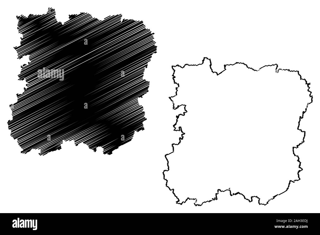 Siauliai County (République de Lituanie, les comtés de Lituanie) map vector illustration gribouillage, croquis Siauliai site Illustration de Vecteur