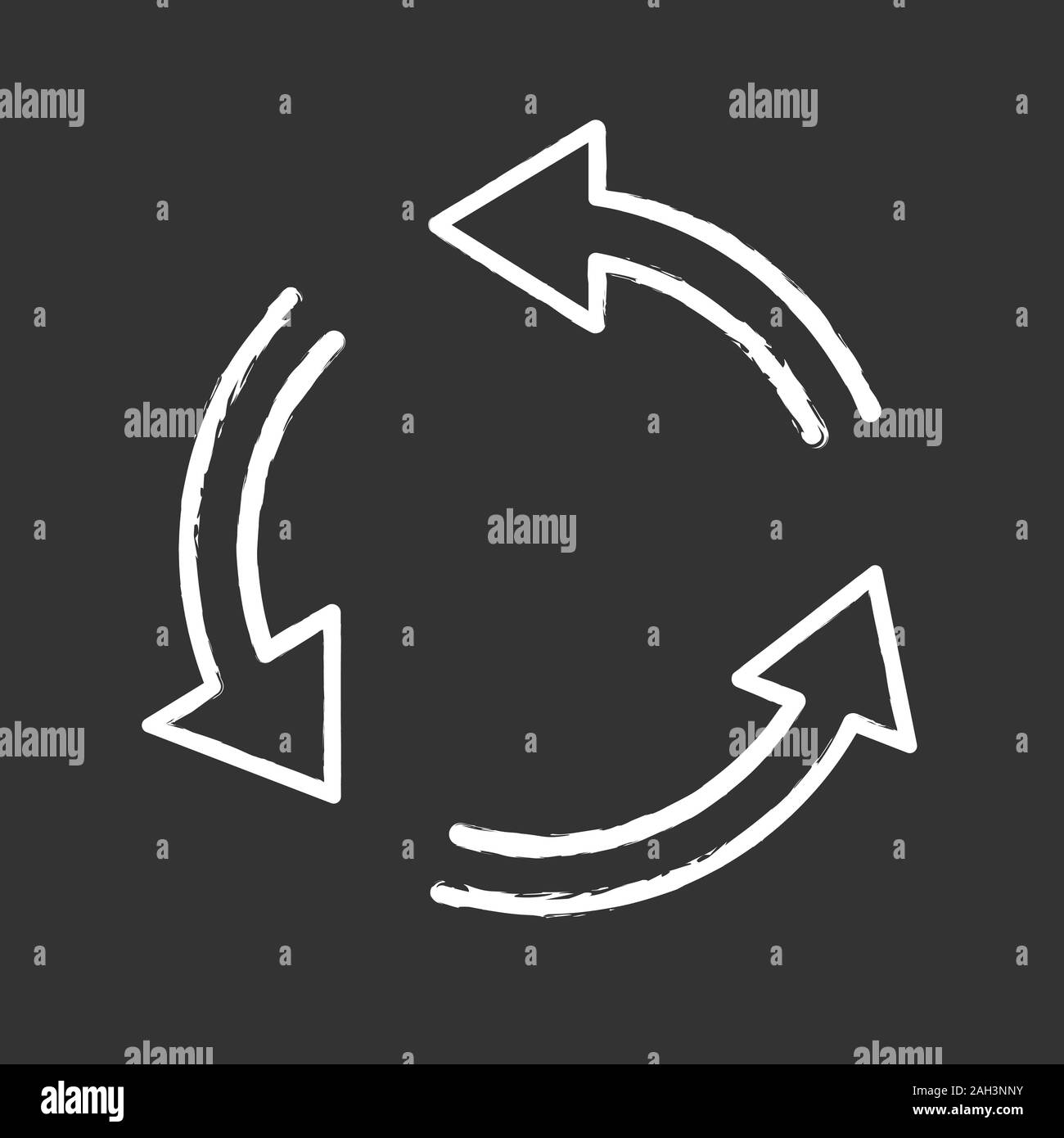 Climatisation icône Chalk. Flèche circulaire. La circulation de l'air. Signe de la ventilation. La rotation. Vector illustration tableau isolé Illustration de Vecteur