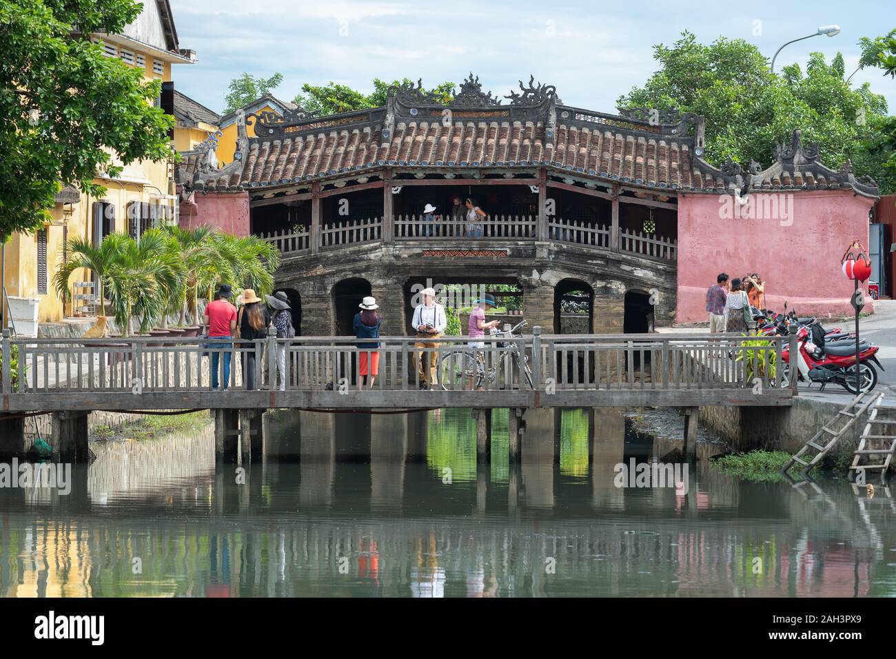 Vieux pont japonais à Hoi An, au Vietnam. Banque D'Images