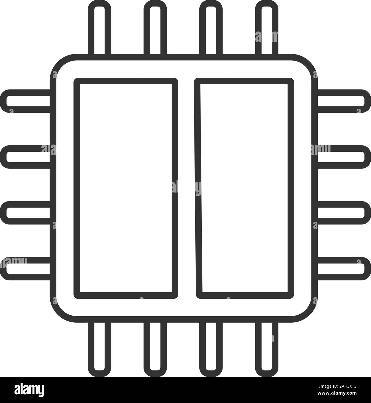 Processeur double cœur icône linéaire. X2 microprocesseur. Fine ligne  illustration. Microchip, chipset. CPU. Processeur de votre ordinateur.  Circuit intégré. V Contour Image Vectorielle Stock - Alamy